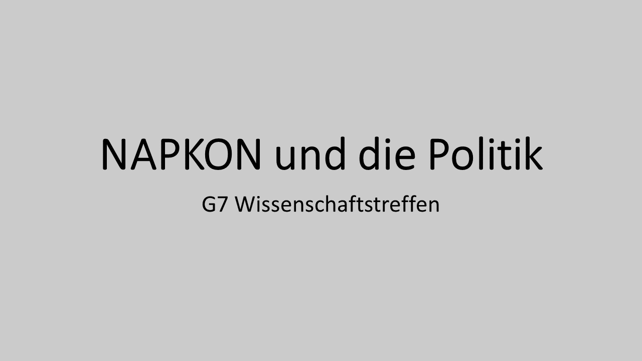 NAPKON wird von Politik wahrgenommen G7-Wissenschaftsministertreffen – NAPKON-Sprecher hält Rede